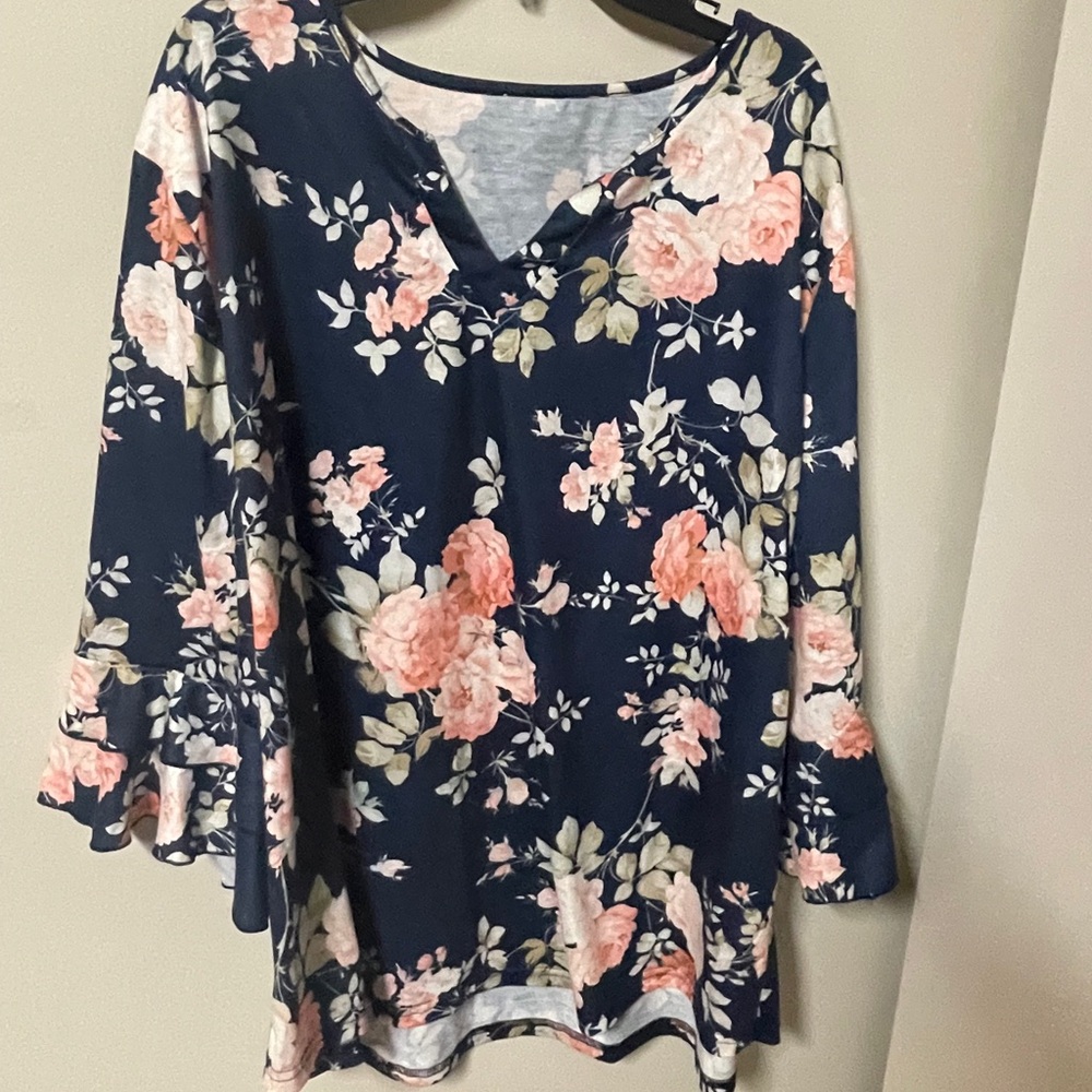 Floral Navy Women's Top